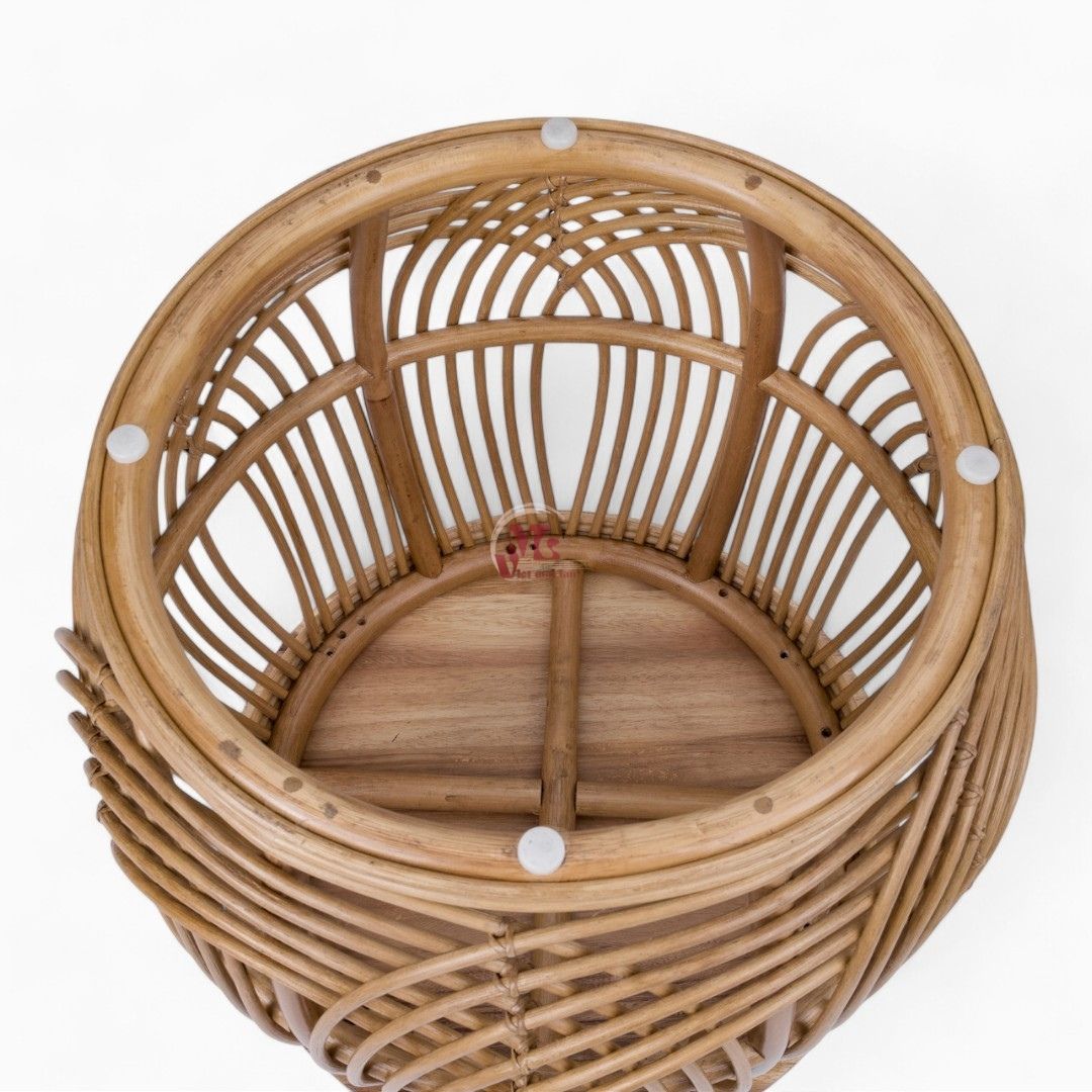 Vintage Wooden and Rattan Coffee Table