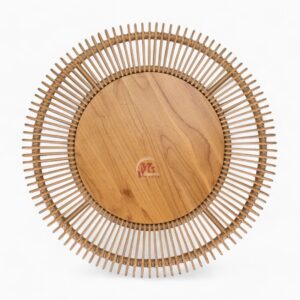 Round Vintage Rattan Coffee Table