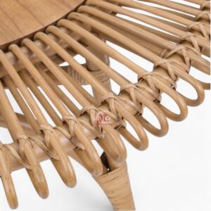 Round Vintage Rattan Coffee Table