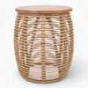 Rattan and Wooden Coffee Table