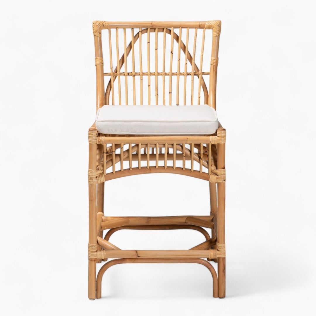 Natural Modern Rattan Wicker Bar Chairs