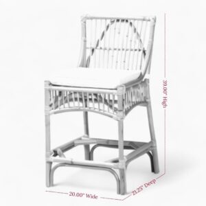 Natural Modern Rattan Wicker Bar Chairs