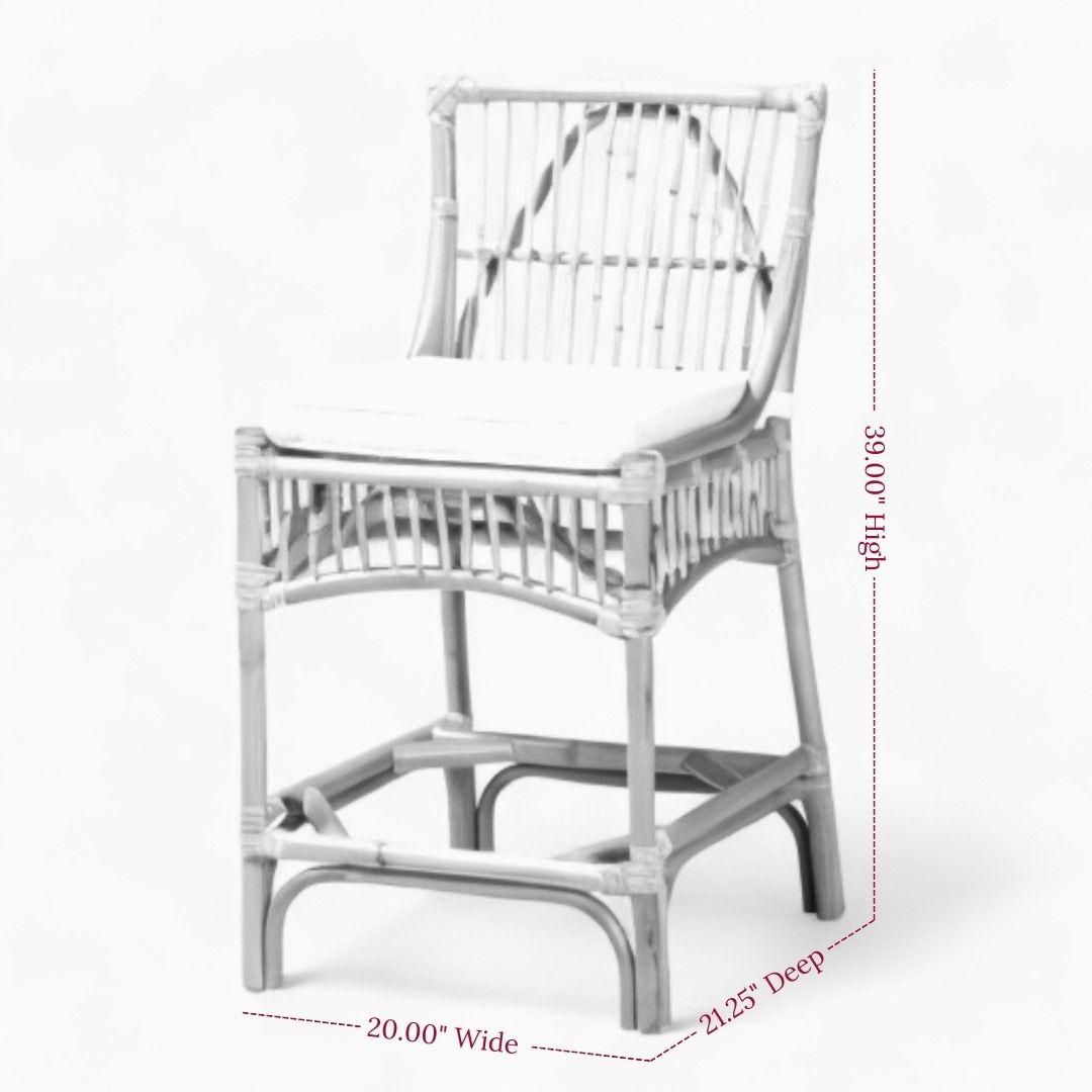 Natural Modern Rattan Wicker Bar Chairs