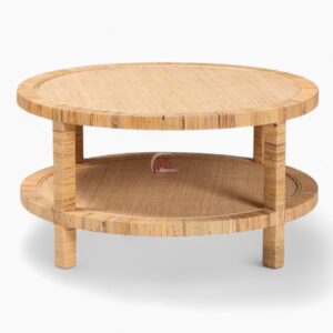 Large Woven Rattan Coffee Table