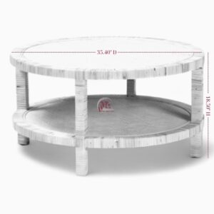 Large Woven Rattan Coffee Table