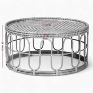 Rustic Rattan Coffee Table