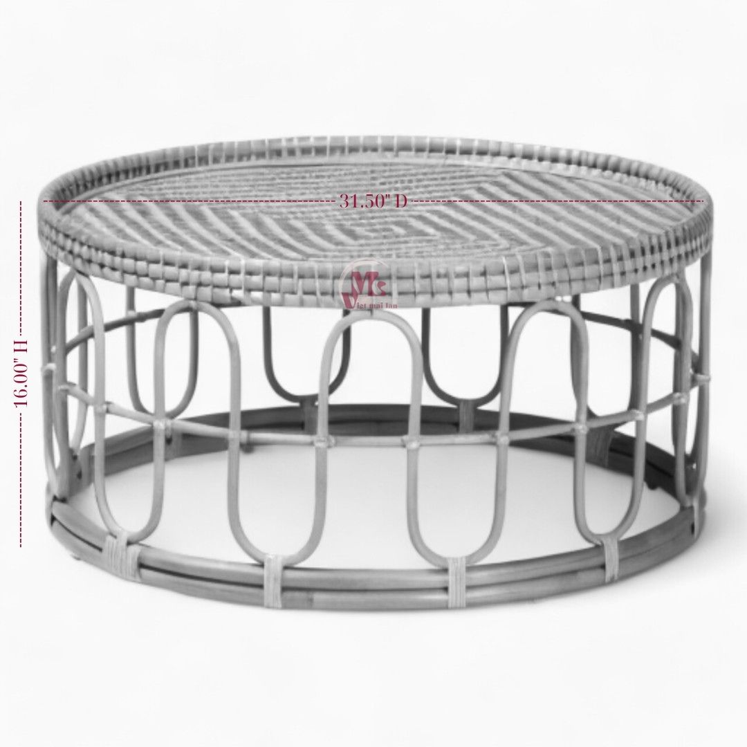 Rustic Rattan Coffee Table