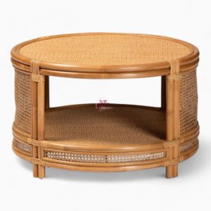 Rustic Brown Rattan Coffee Table