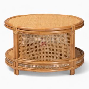 Rustic Brown Rattan Coffee Table