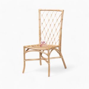 Simple High Back Rattan Dining Chair