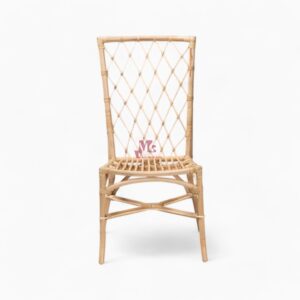 Simple High Back Rattan Dining Chair