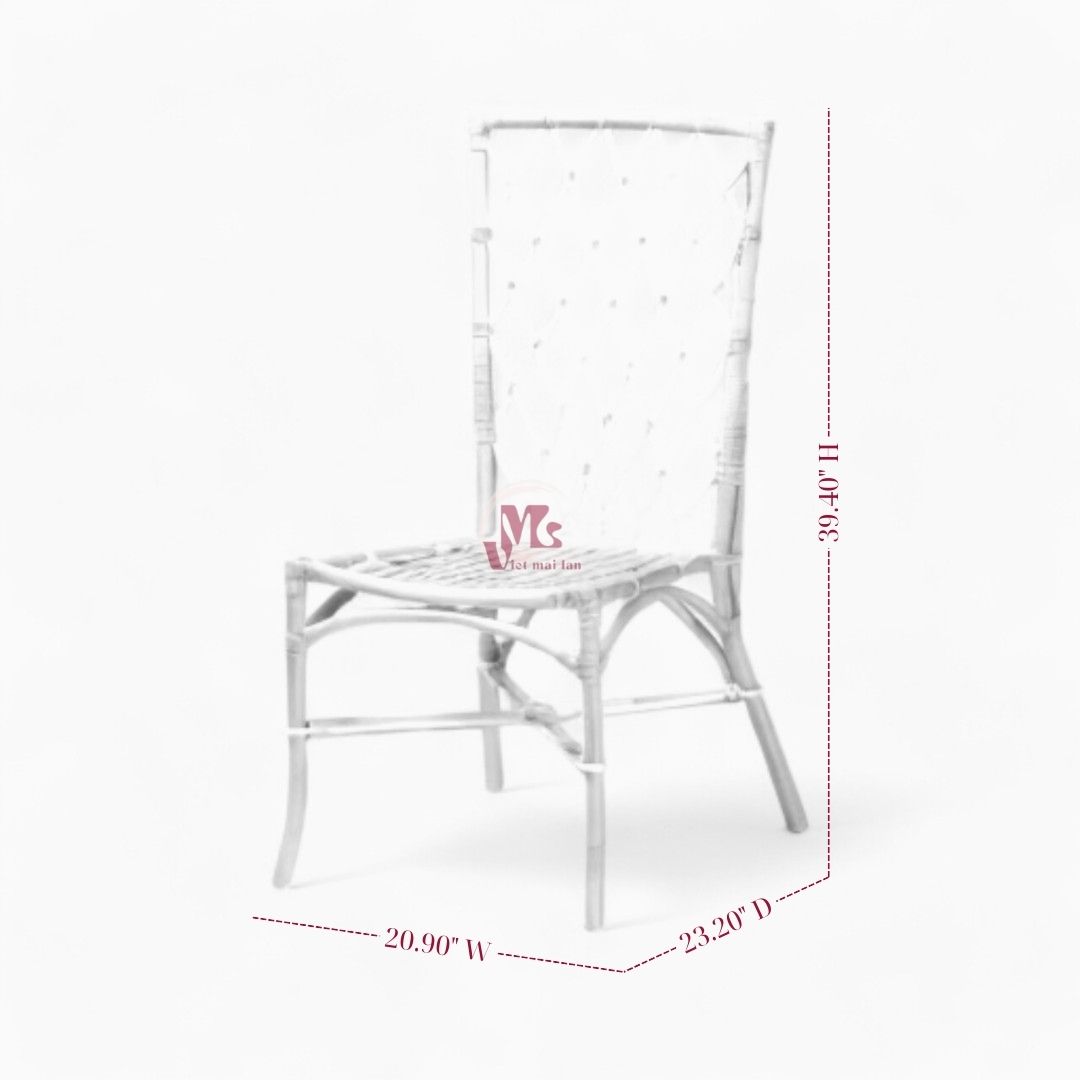 Simple High Back Rattan Dining Chair