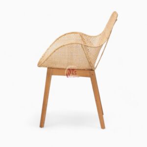 Rattan and Wooden Dining Chair