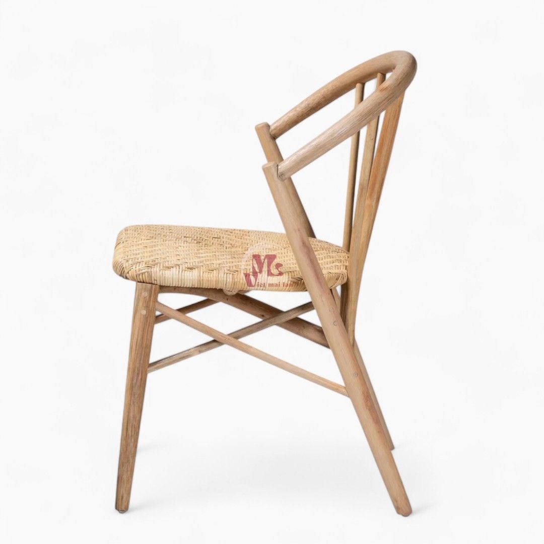 Simple Rattan Dining Chair With Armrests