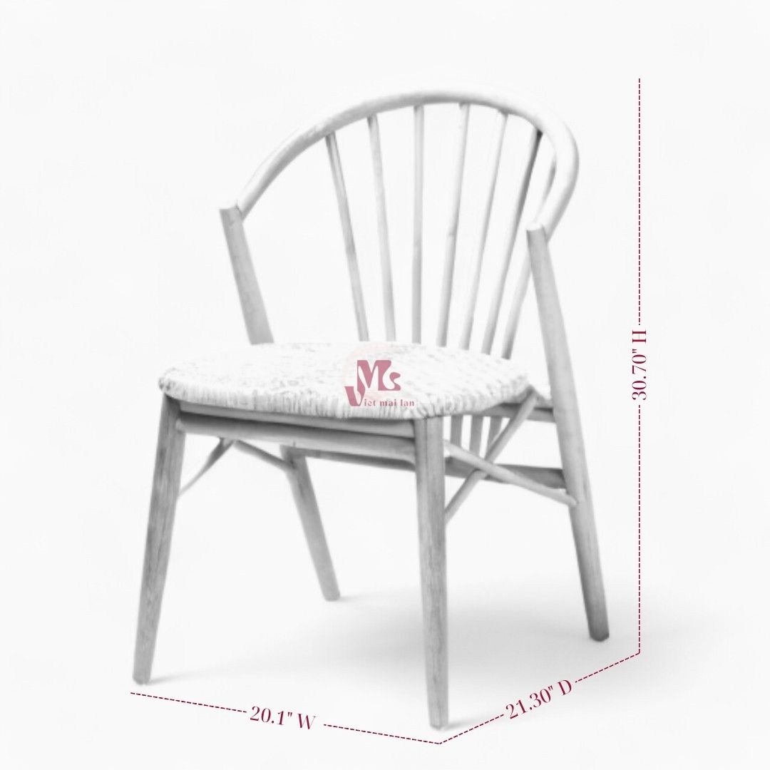 Simple Rattan Dining Chair With Armrests