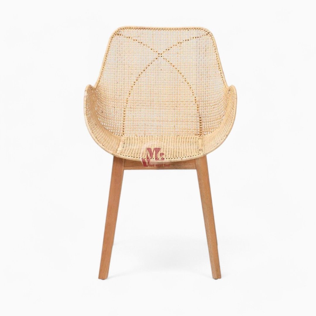 Rattan and Wooden Dining Chair