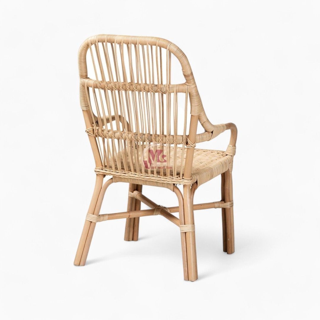 Indoor Rattan Dining Chair With Armrests