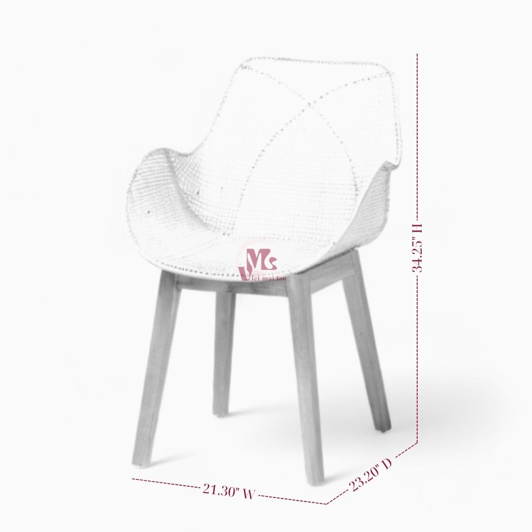 Rattan and Wooden Dining Chair