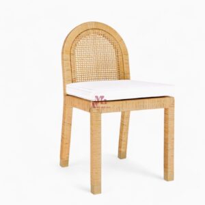 Modern Rattan and Wooden Dining Chair