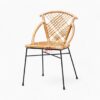 Simple Rattan Dining Chair with Iron Legs