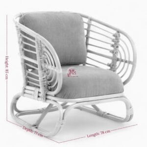 Wicker Cane Lounge Chair