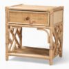 Boho Wicker Rattan Nightstand