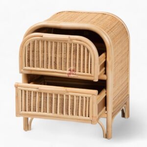 Boho Natural Rattan Nightstand