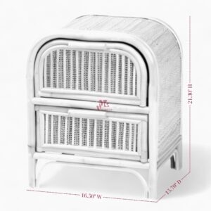 Boho Natural Rattan Nightstand