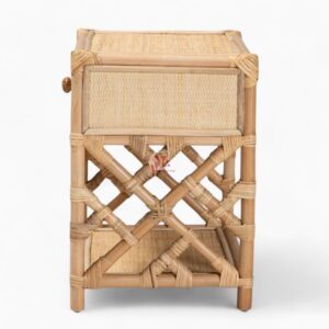 Boho Wicker Rattan Nightstand
