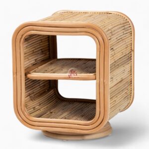 Wicker Rattan Cane Nightstand