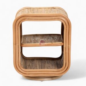 Wicker Rattan Cane Nightstand