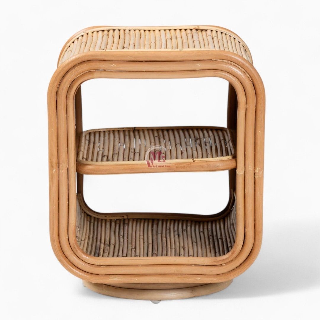 Wicker Rattan Cane Nightstand