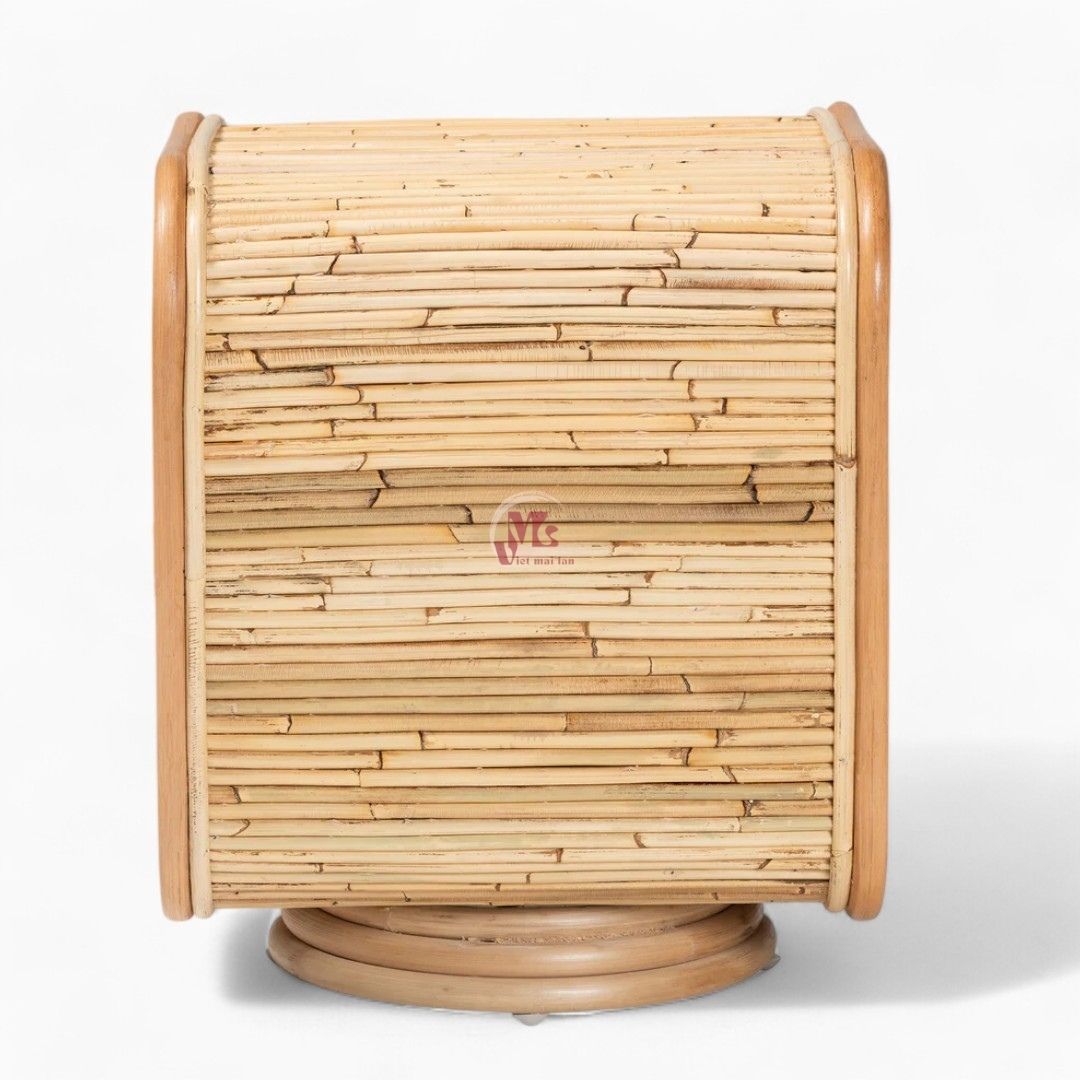 Wicker Rattan Cane Nightstand