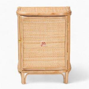 Vintage Woven Rattan Nightstand