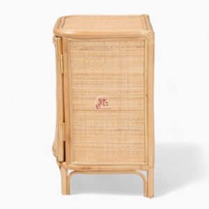 Vintage Woven Rattan Nightstand