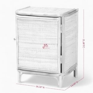 Vintage Woven Rattan Nightstand