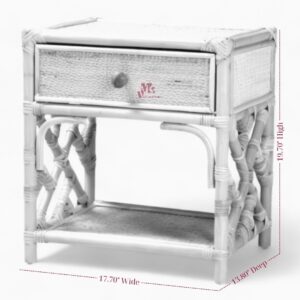 Boho Wicker Rattan Nightstand