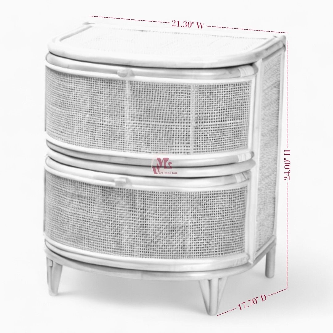 Wicker Rattan Nightstand