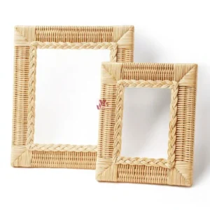 Woven rattan photo frame