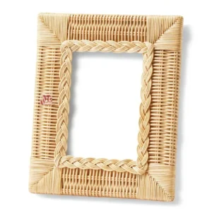 Woven rattan photo frame