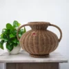 Brown Rattan Vase