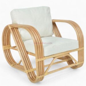 Wicker Rattan Lounge Chair in Natural