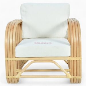 Wicker Rattan Lounge Chair in Natural