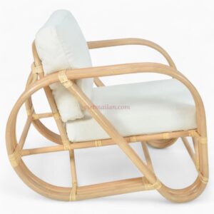 Wicker Rattan Lounge Chair in Natural