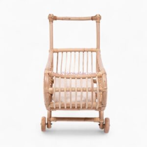 Boho Rattan Toy Stroller for Dolls