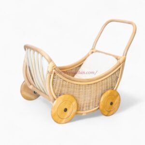 Decorative Rattan Doll Pram