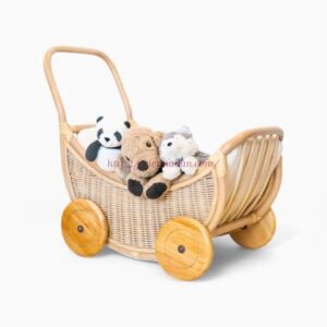 Decorative Rattan Doll Pram