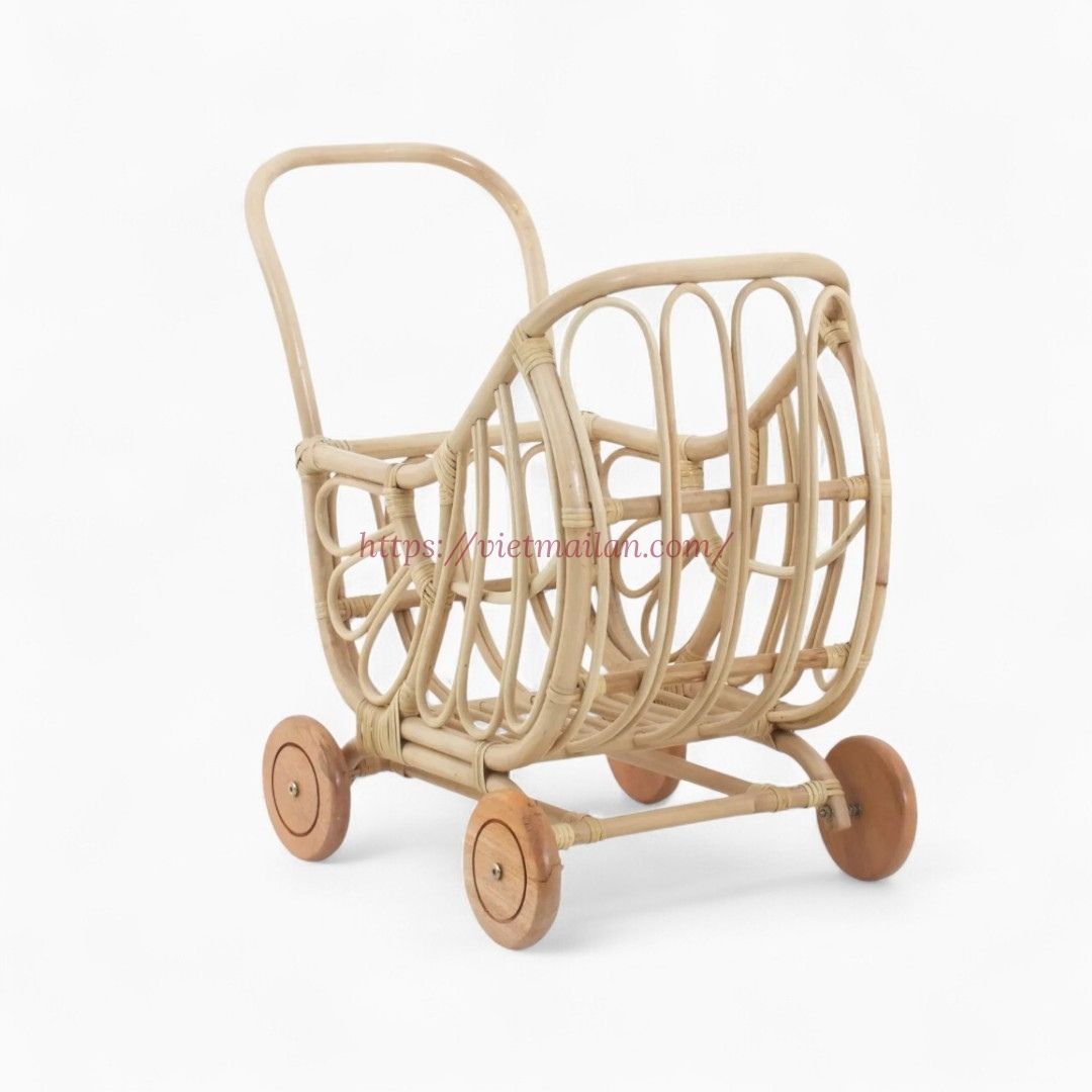 Eco-Friendly Rattan Toy Stroller
