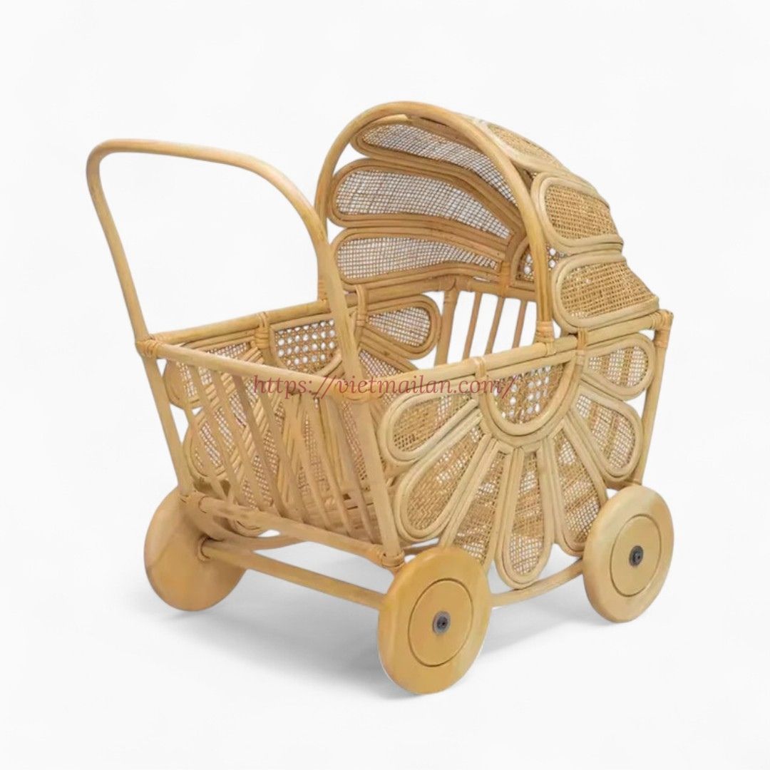 Lightweight Rattan Toy Stroller