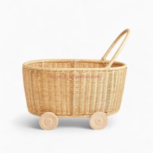 Minimalist Rattan Toy Stroller
